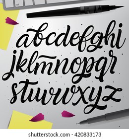 Vector Script Alphabet. Hand Lettering and Custom Typography for Designs: Logo, for Posters, Invitations, Cards, etc.