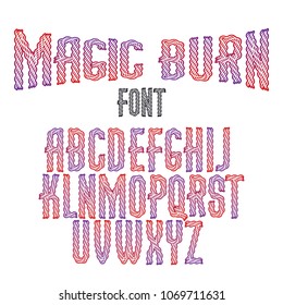 Vector script from a to z made using burning flame style