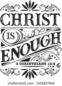 Vector Scriptures to be inspire - Christ Is Enough Typography Verse Vector