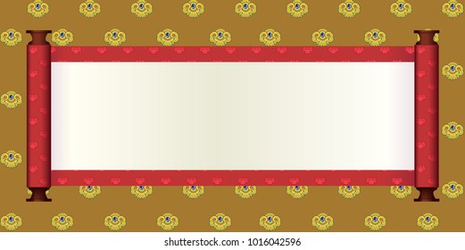 Vector scroll. Asian, Chinese style for background.