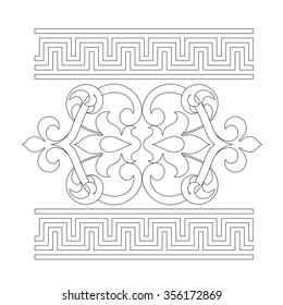 Vector scroll design in black and white 