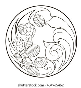 Vector scroll. Foliage swirl decorative design element filigree. Ornament engraving floral antique style.