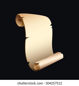 Vector scroll on dark background. Vector illustration
