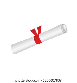 Vector scroll paper ribbon realistic on isolated white background