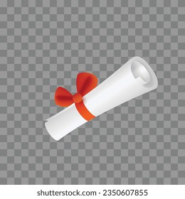 Vector scroll paper ribbon realistic on isolated white background