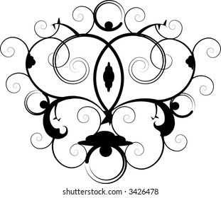 Vector scroll-work with delicate swirls in victorian style.