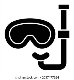 Vector Scuba Mask Glyph Icon Design
