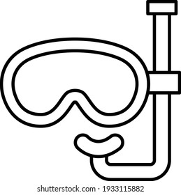 Vector Scuba Mask Outline Icon Design
