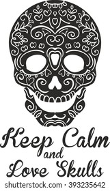 Vector scull Black and White Tattoo Illustration