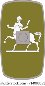 Vector scutum (shield) of ancient Roman I Parthian Legion (Legio I Parthica)