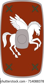Vector scutum (shield) of ancient Roman II Auxiliary Legion (Legio II Adiutrix)