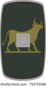 Vector scutum (shield) of ancient Roman Pair of VII Legion (Legio VII Gemina)