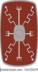 Vector scutum (shield) of ancient Roman XI Claudia Legion (Legio XI Claudia)