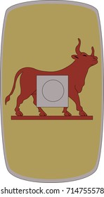 Vector scutum (shield) of ancient Roman  VI Iron Legion (Legio VI Ferrata)