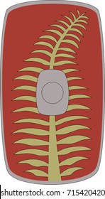 Vector scutum (shield) of ancient Roman Apollo XV Legion (Legio XV Apollinaris)