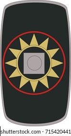 Vector scutum (shield) of ancient Roman XV Legion of the Original (Legio XV Primigenia)