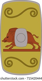 Vector scutum (shield) of ancient Roman XVII Gallic Legion (Legio XVII Gallica)