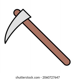  Vector Scythe Filled Outline Icon Design
