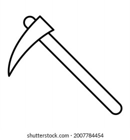 Vector Scythe Outline Icon Design
