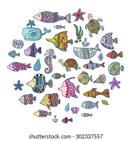 vector sea animals