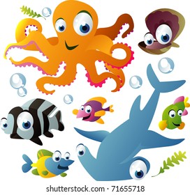 vector sea animals