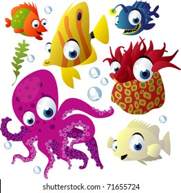 vector sea animals