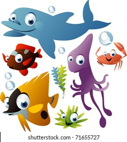 vector sea animals