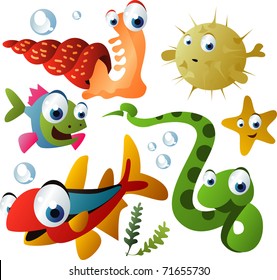 vector sea animals