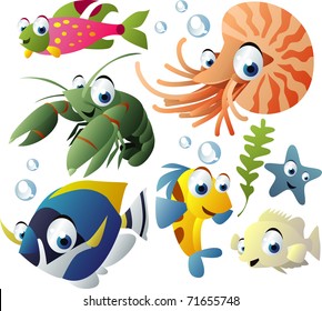 vector sea animals