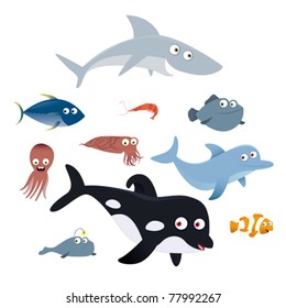 Vector Sea animals