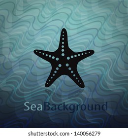 Vector Sea background with starfish. EPS 10