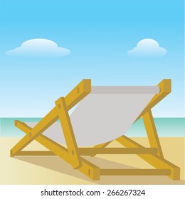Vector sea bed, hammock, beach, relaxing holiday.