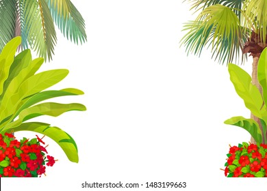 vector Sea border background. Cartoon summer clip art