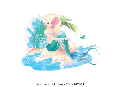 vector sea cartoon composition art