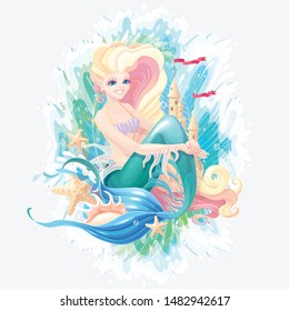 vector sea cartoon composition art