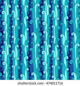 Vector sea design. Seaweed pattern. Vector seamless background.