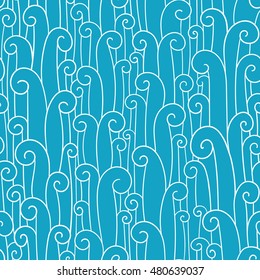 Vector sea design. Seaweed pattern. Vector seamless background.