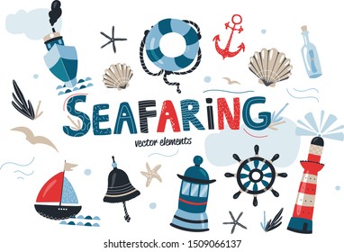 Vector sea elementsfor your cute design