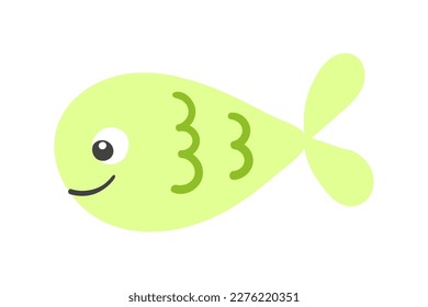 Vector sea fish cartoon illustration on white background. Colorful flat simple aquarium fish icon for your design.
