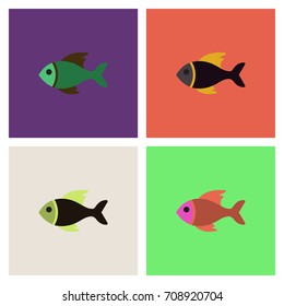 Vector sea fish collection