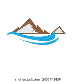 Vector sea and hill logo or clip art