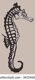 Vector Sea Horse. Patterned design
