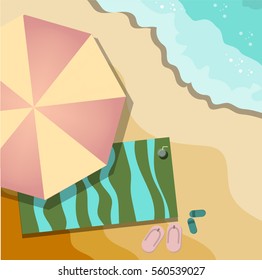 Vector sea illustration. Flat design