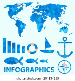 Vector sea infographics