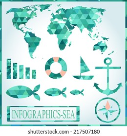 Vector sea infographics