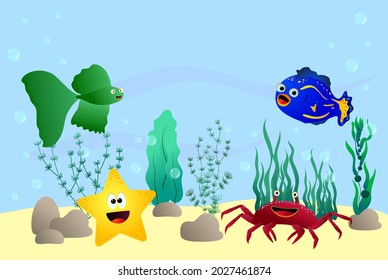 Vector sea life backdrop for text