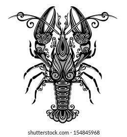 Vector Sea Lobster. Patterned design