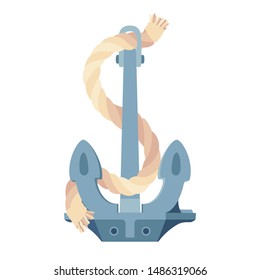 vector sea maritime icon Anchor, rope