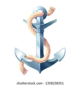 vector sea ocean maritime icon vintage Anchor, rope