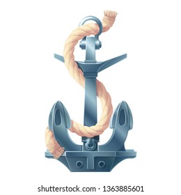 vector sea ocean maritime icon vintage Anchor, rope